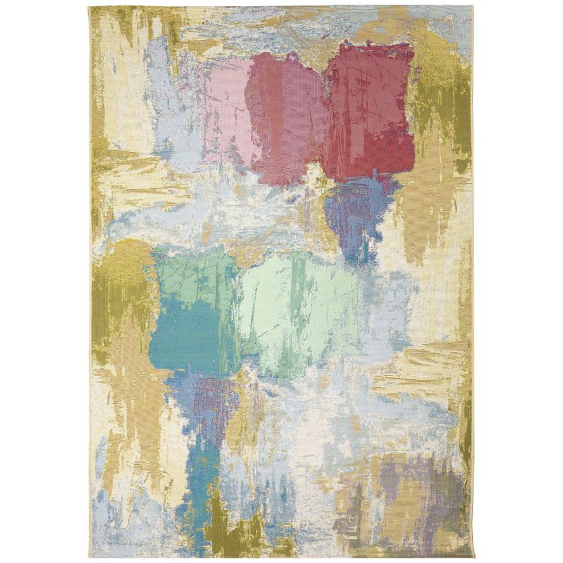 Liora Manne Marina Watercolor Indoor Outdoor Rug, Multicolor, 9X12 Ft
