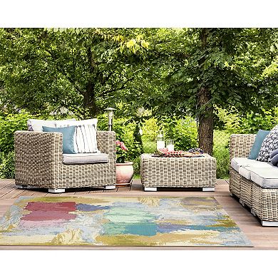 Liora Manne Marina Watercolor Indoor Outdoor Rug