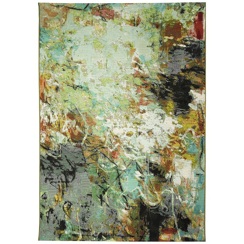 Liora Manne Marina Cirque Indoor Outdoor Rug, Multicolor, 9X12 Ft