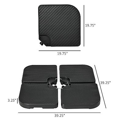Outsunny 4pc 175lb Patio Cantilever Umbrella Base Weights w/ Clips