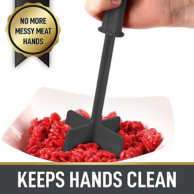 Zulay Kitchen Premium Meat Masher, Ground Beef Masher, & Hamburger Chopper Utensil