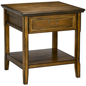 HOMCOM Retro Side Table Accent Table with Storage for Living Room, Coffee