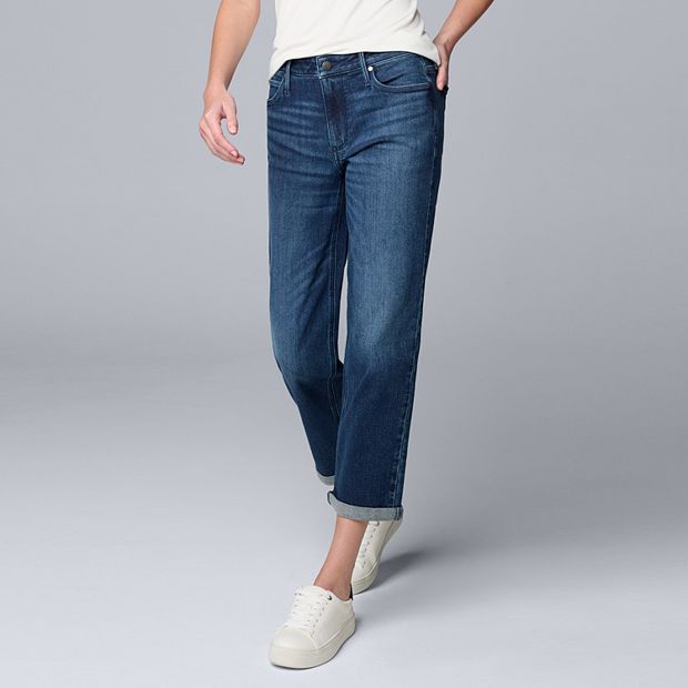 Women's Simply Vera Vera Wang Relaxed Boyfriend Crop Jeans