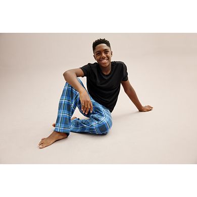 Boys 8-20 Sonoma Goods For Life® Short Sleeve Pajama Tee & Microfleece Pajama Pants Sleep Set in Regular & Husky