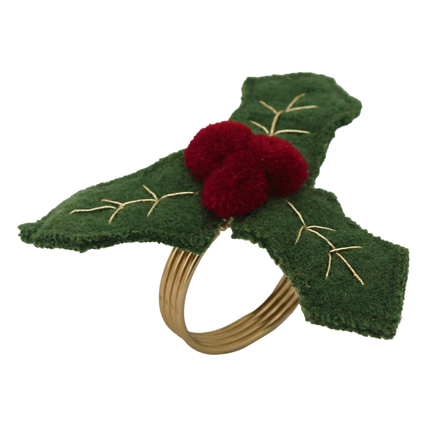 Holiday napkin rings add seasonal elegance.