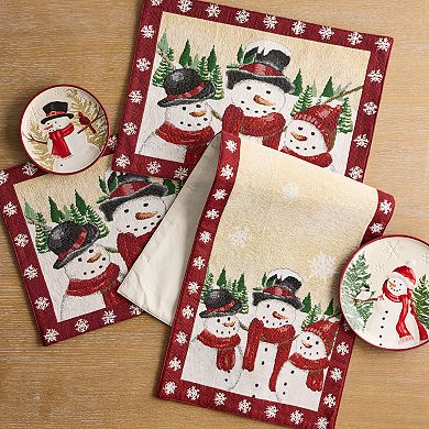 St. Nicholas Square® Yuletide Snowman Tapestry Table Runner