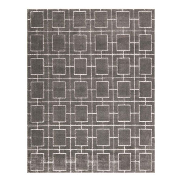 Marilyn Monroe Runner Geometric Modern Area Rug, Gray/Silver, 2" x 6"