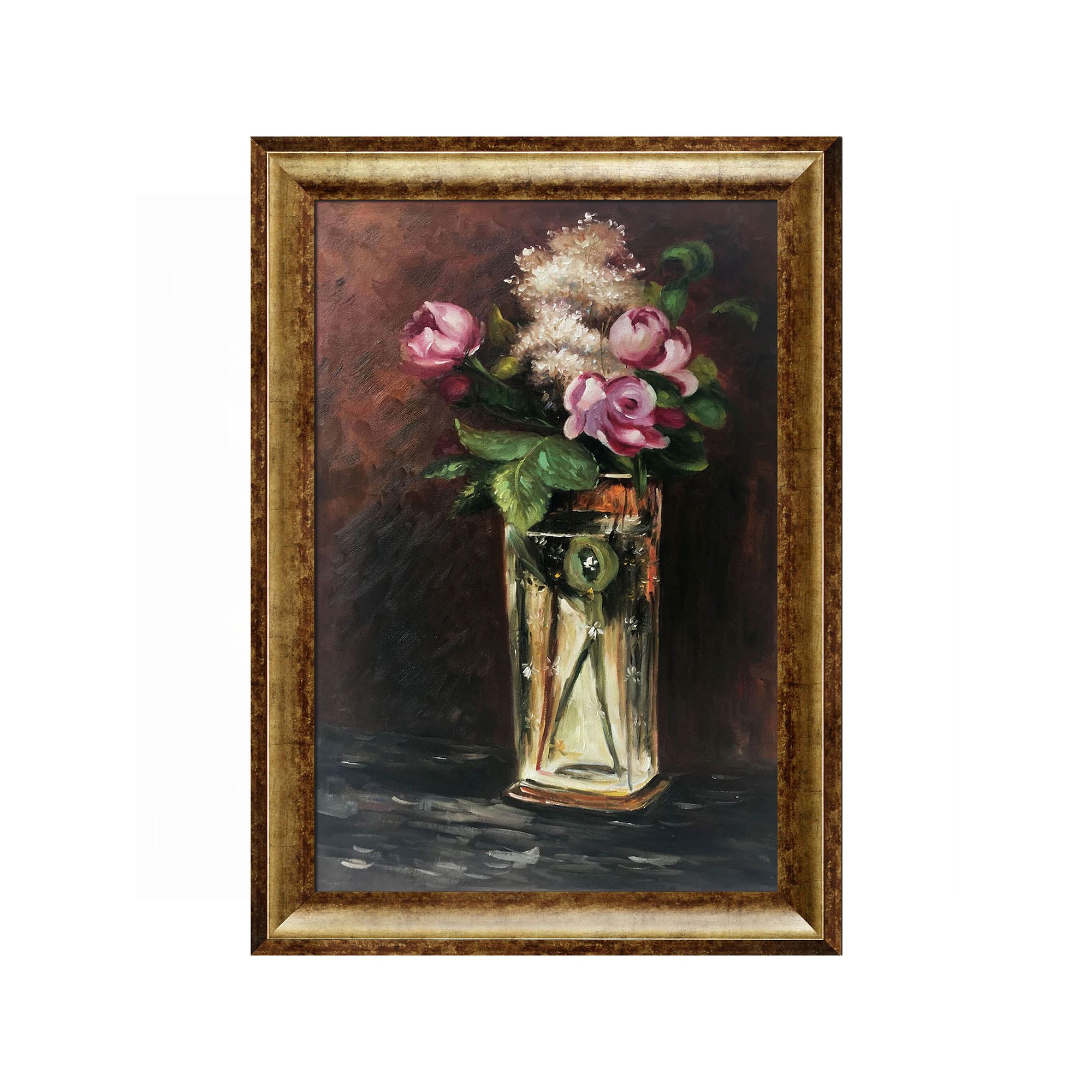 La Pastiche Flowers in A Crystal Vase II Framed Wall Art, Multi