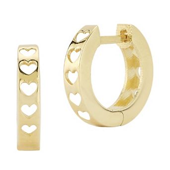 LUMINOR GOLD 14k Gold Heart Hoop Earrings