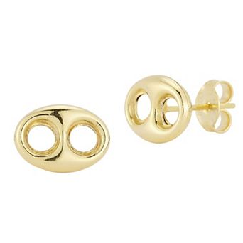 LUMINOR GOLD 14k Gold Mariner Link Stud Earrings