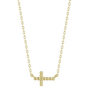 LUMINOR GOLD 14k Gold Sideways Cross Necklace