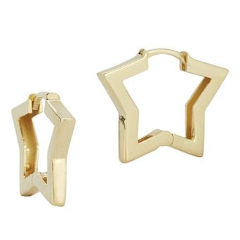 LUMINOR GOLD 14k Gold Star Huggie Hoop Earrings