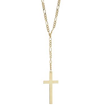 LUMINOR GOLD 14k Gold Cross Lariat Necklace
