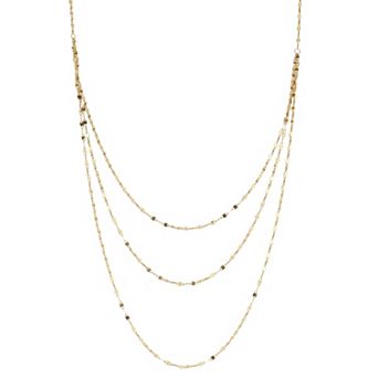 LUMINOR GOLD 14k Gold Triple Layer Necklace