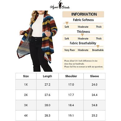 Women's Plus Size Winter Outerwear Asymmetrical Knitwear Sweater Cardigan