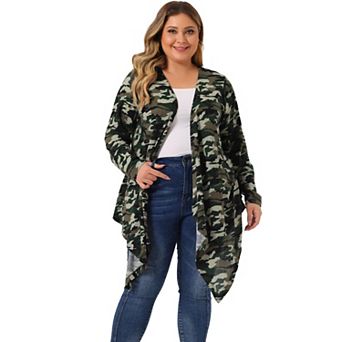 Women's Plus Size Fall Fashion Striped Boho Open Front Cardigan