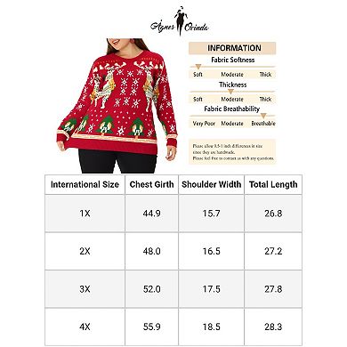 Women's Plus Size Casual Knit Pullover Long Sleeves Sweater