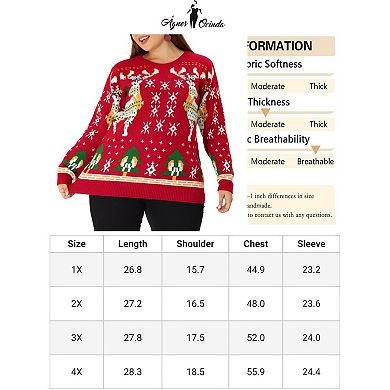 Women's Plus Size Casual Knit Pullover Long Sleeves Sweater