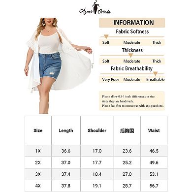 Women's Plus Size Vacation Soft Relaxed Fit Short Sleeve Summer Sheer Sweater Cardigans