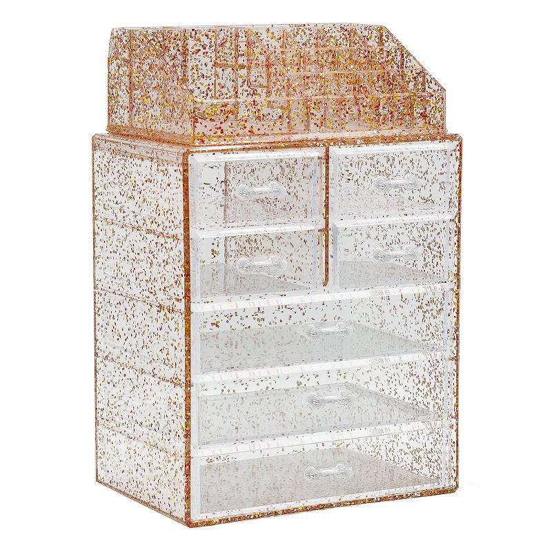 Sorbus Makeup & Jewelry Plastic Storage Case, Glitter