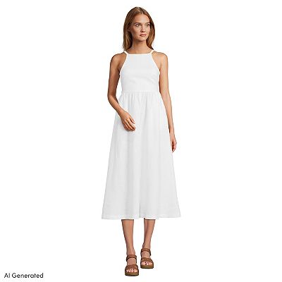 knee length dresses for ladies Tawni Linen Dress White / Medium