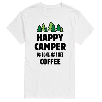 Big & Tall Happy Camper Coffee Graphic Tee