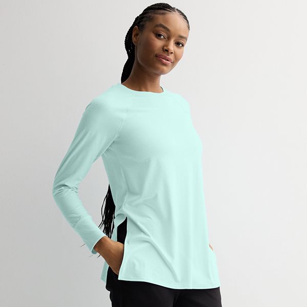 Women's Tek Gear® Long Sleeve Tunic Tee - Hail Blue (XX LARGE)