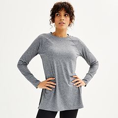 Tek Gear Womens Grey Long Sleeve Athletic Shirt Size Large - beyond exchange