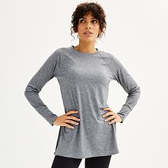 Women's Long Sleeve Comfy Loose Fit Tunic Shirt Tops - Gray - C218646XE2I