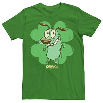 Men's Courage The Cowardly Dog Smiling Shamrock Tee