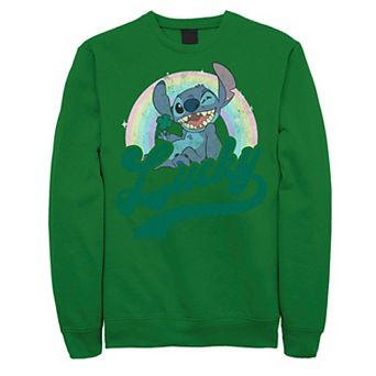 Disney's Lilo & Stitch St. Patrick's Day Stitch Lucky Rainbow Men's Sweatshirt