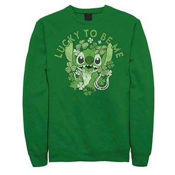 Disney's Lilo & Stitch St. Patrick's Day Stitch Lucky To Be Me Men's Sweatshirt