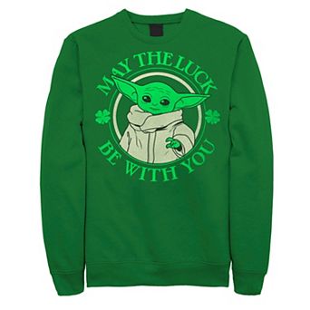 Men's Star Wars The Mandalorian Grogu "May The Luck Be With You" St. Patrick's Day Sweatshirt