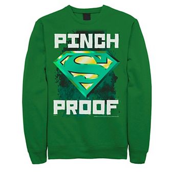 Men's DC Comics Superman Logo "Pinch Proof" St. Patrick's Day Sweatshirt