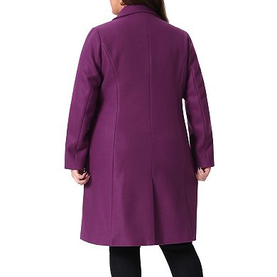 Women's Plus Size Peacoat Winter Outerwear Double Breasted Fashion Coat