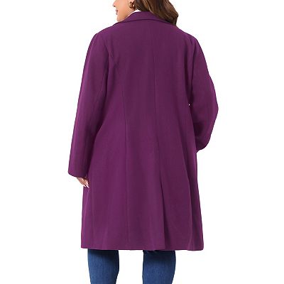 Women's Plus Size Peacoat Winter Outerwear Double Breasted