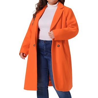 Women's Plus Size Peacoat Winter Outerwear Double Breasted Fashion Coat