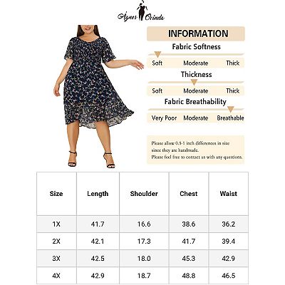OHGA FLARE DRESS Sサイズ Women's Plus Size Smocked Dresses Elegant Floral Midi Flare