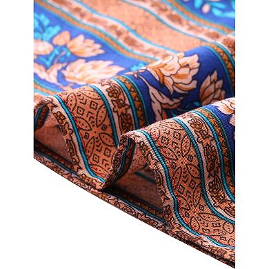 Women's Plus Size Holiday Floral Boho Smock Midi Dress