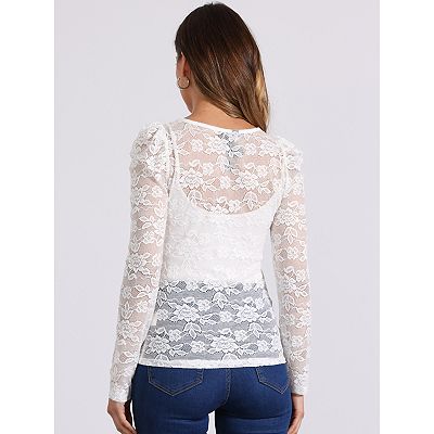 Amazon.com: Women Vintage Lace Blouse Shirts Female Long
