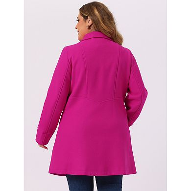 Women's Plus Size Winter Outerwear Double Breasted Long Overcoat