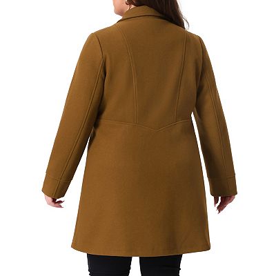 Women's Plus Size Winter Outerwear Double Breasted Long Overcoat