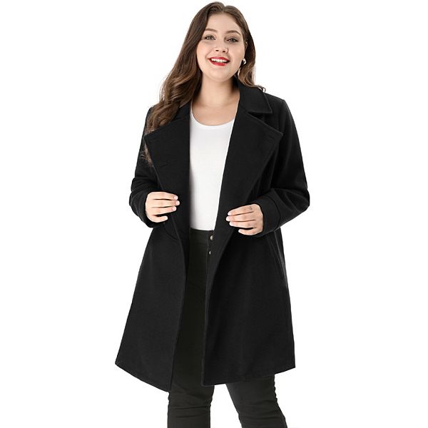 Women's Plus Size Winter Outerwear Double Breasted Long Overcoat