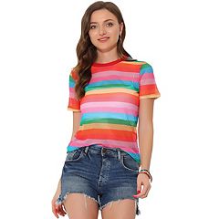 Disney Mickey Mouse Pride Inclusive Rainbow Head Icon Fill - Short Sleeve  Cotton T-Shirt for Adults - Customized-Red 