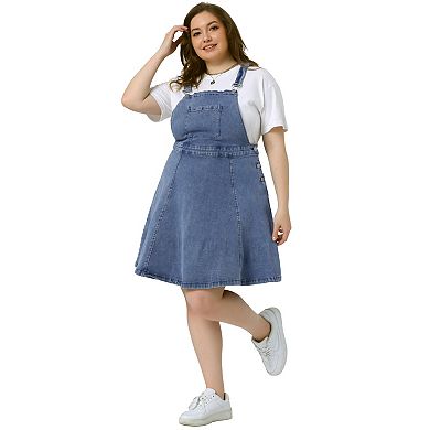 Women's Plus Size Suspender Jeans Adjustable Strap Denim Overall Dress