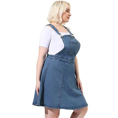 Women's Plus Size Suspender Jeans Adjustable Strap Denim Overall Dress