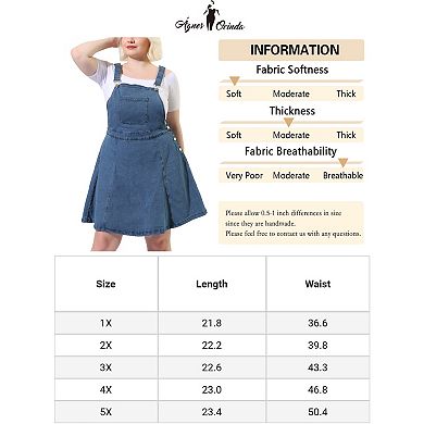 Women's Plus Size Suspender Jeans Adjustable Strap Denim Overall Dress