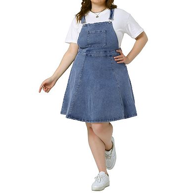 Women's Plus Size Suspender Jeans Adjustable Strap Denim Overall Dress