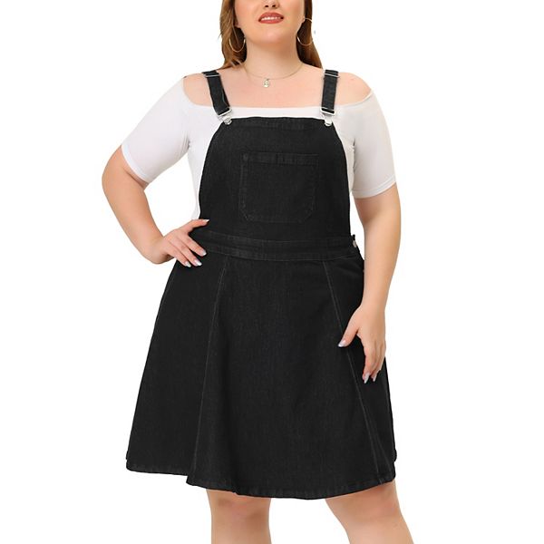 Women s Plus Size Suspender Jeans Adjustable Strap Denim Overall Dress