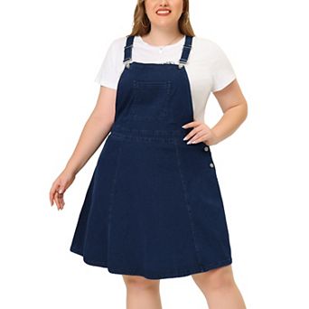 Women's Plus Size Suspender Jeans Adjustable Strap Denim Overall Dress